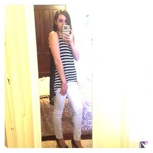 Black and white knit tank top